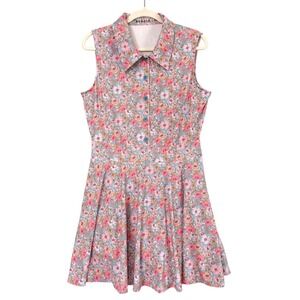 Byrdie Golf Social Wear Floral Dress L‎ Skort Built In Shorts Collared Preppy